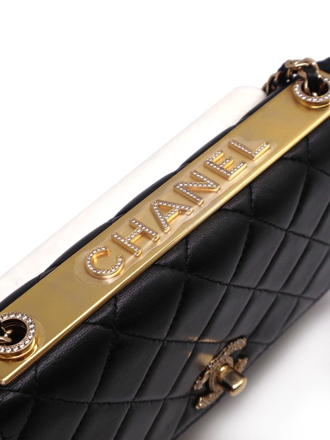 CHANEL 水鑽雙C Trendy WOC - 黑金