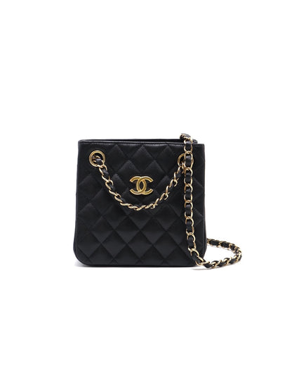 CHANEL Mini Tote粒面牛皮水桶包 - 黑金