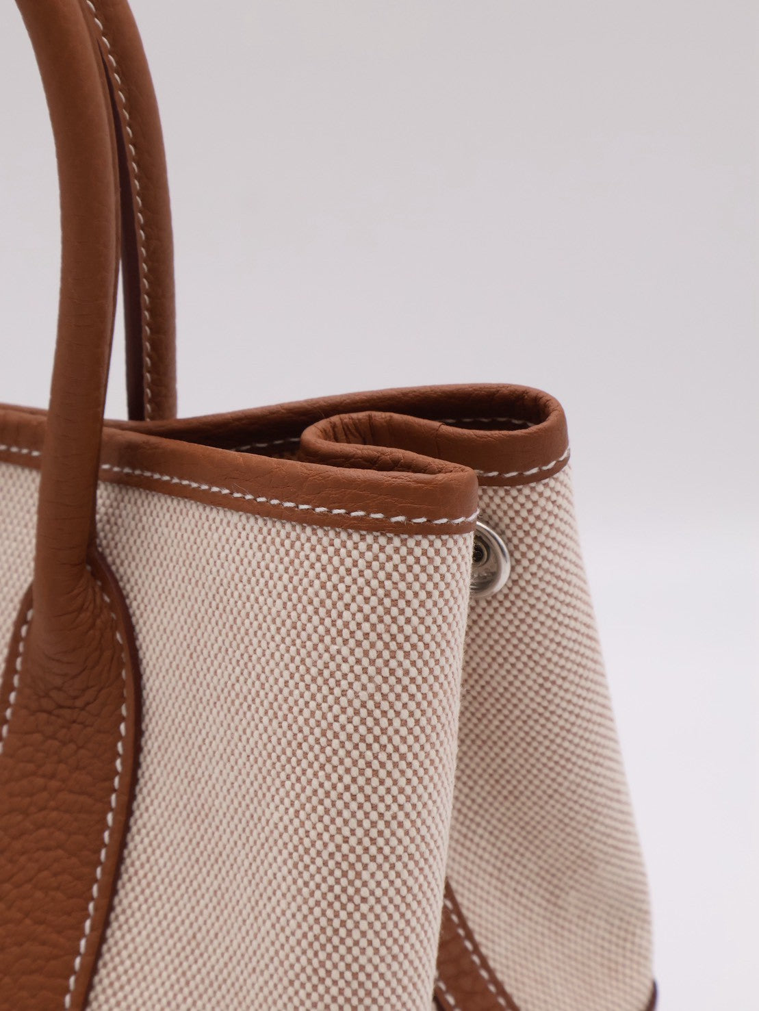 HERMES Mini Garden Party - Gold 37 帆布金棕