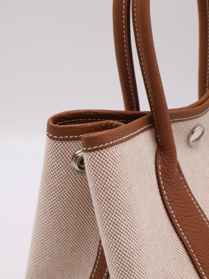 HERMES Mini Garden Party - Gold 37 帆布金棕