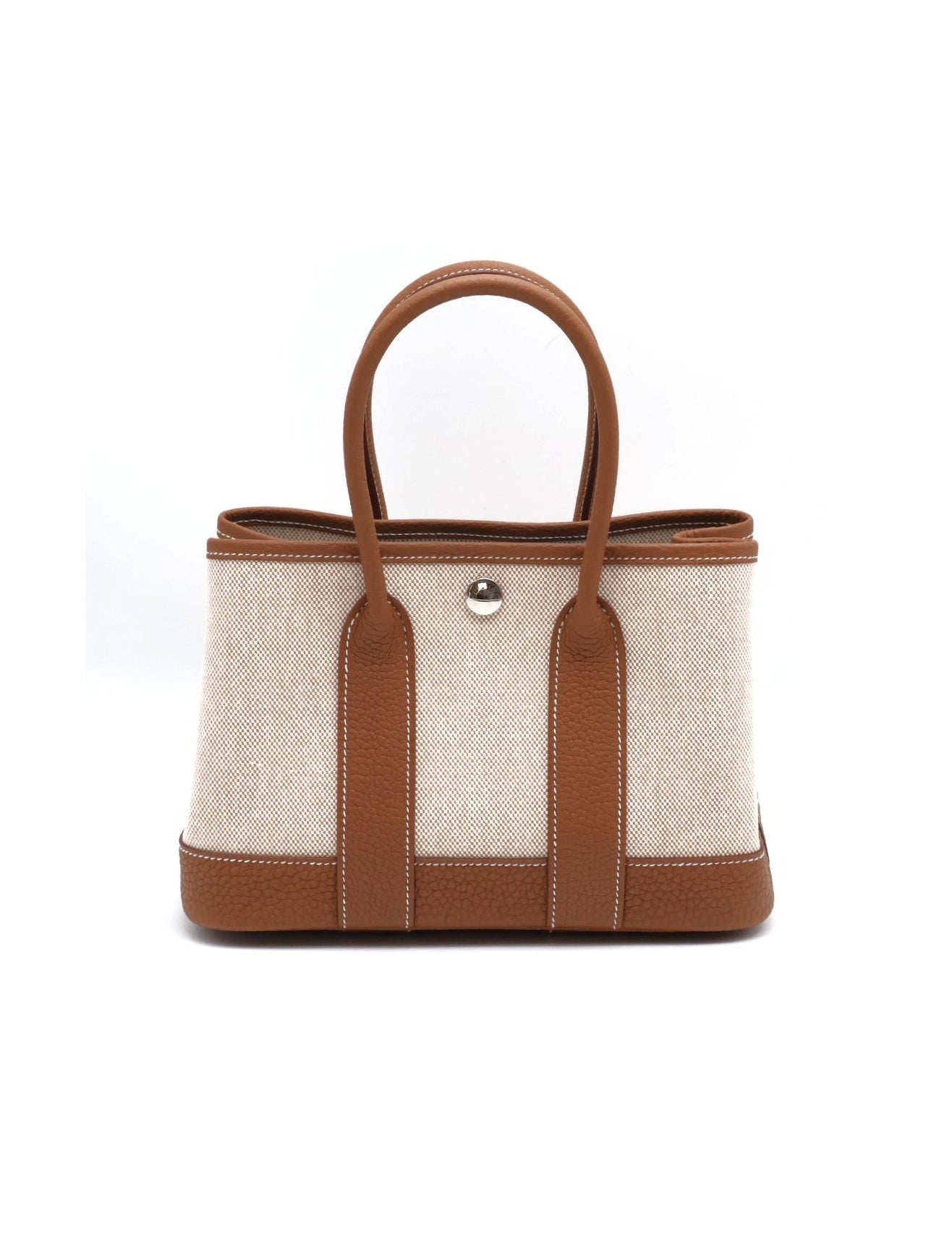 HERMES Mini Garden Party - Gold 37 帆布金棕