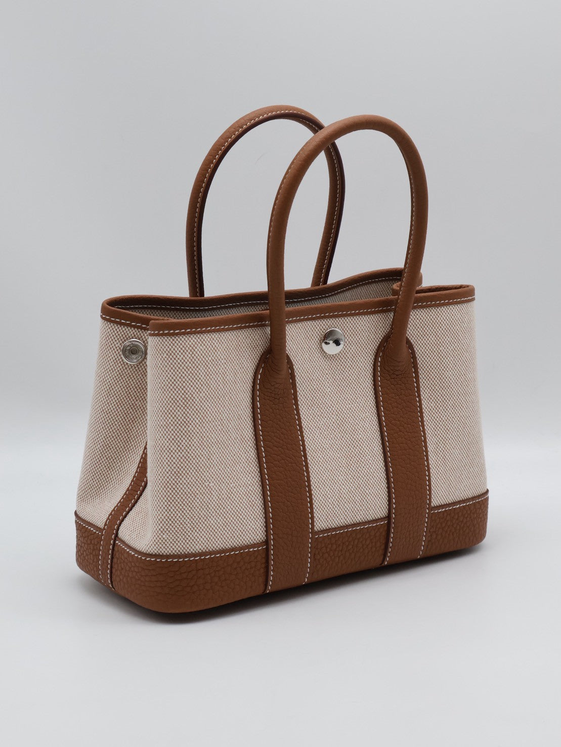 HERMES Mini Garden Party - Gold 37 帆布金棕