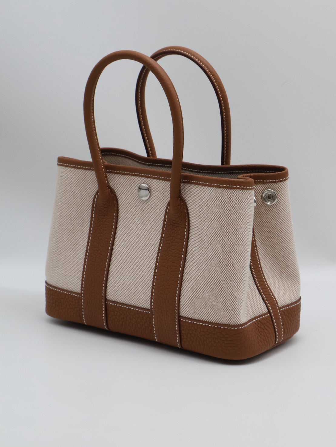 HERMES Mini Garden Party - Gold 37 帆布金棕