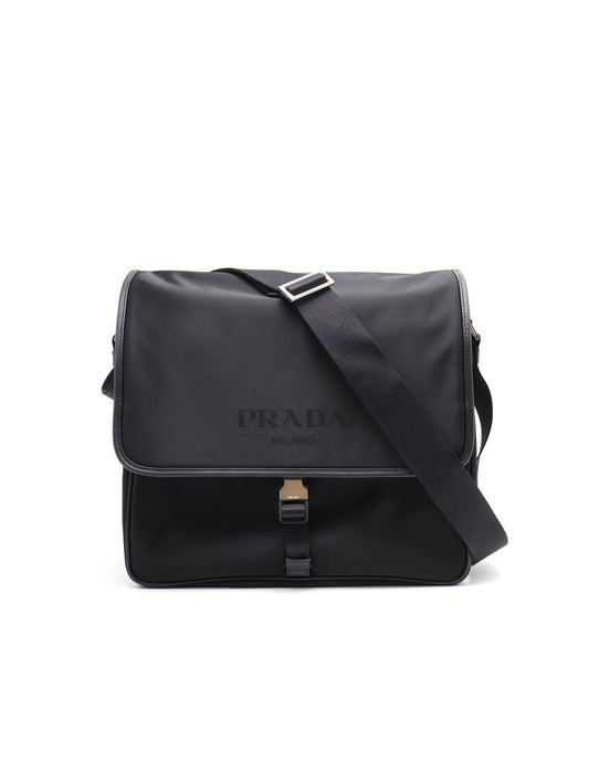PRADA 尼龍郵差包 - 黑
