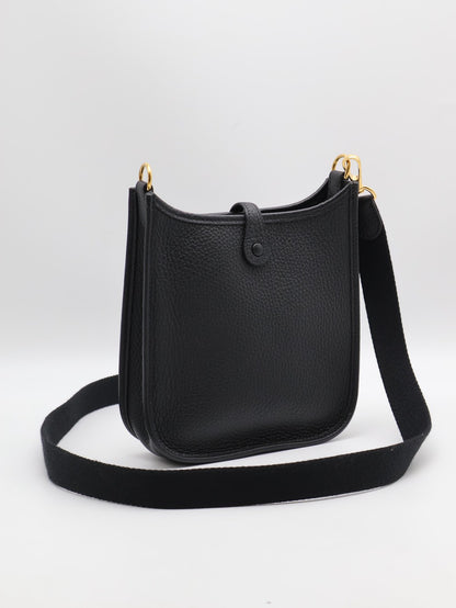 HERMES Mini evelyne - 黑金 B