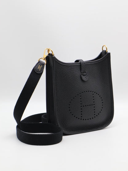 HERMES Mini evelyne - 黑金 B