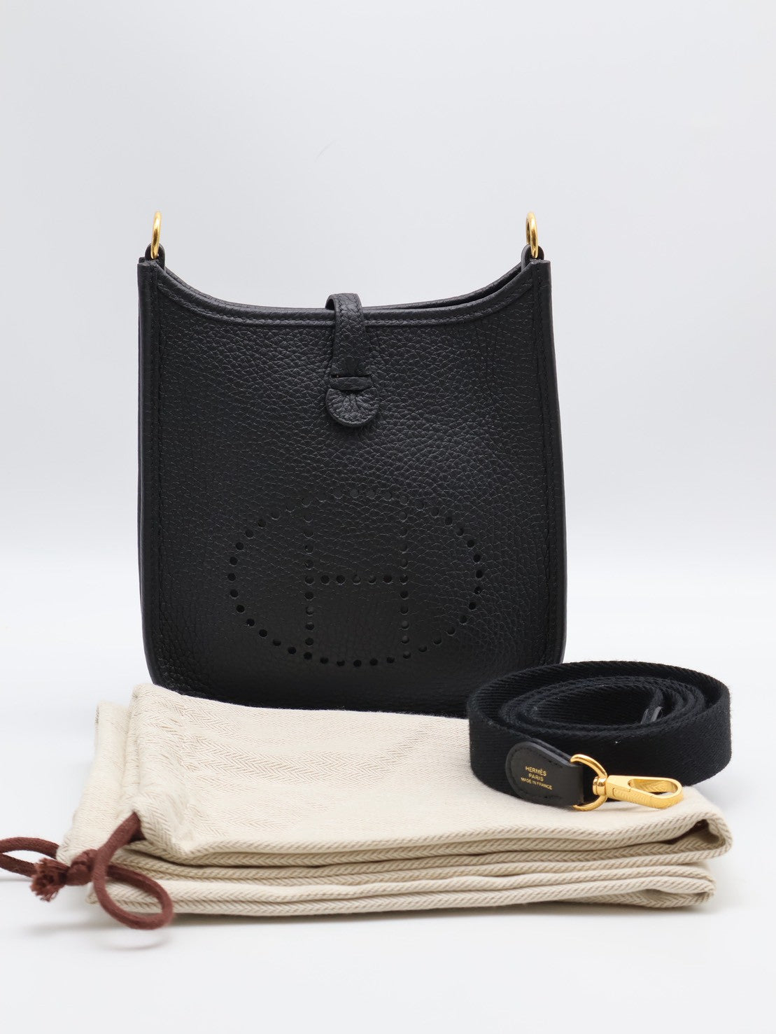 HERMES Mini evelyne - 黑金 B