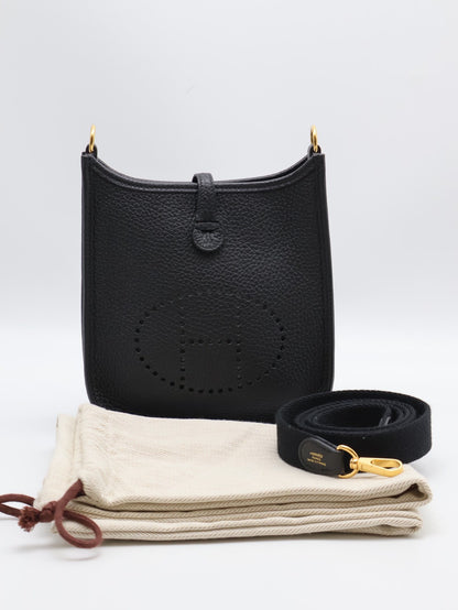 HERMES Mini evelyne - 黑金 B