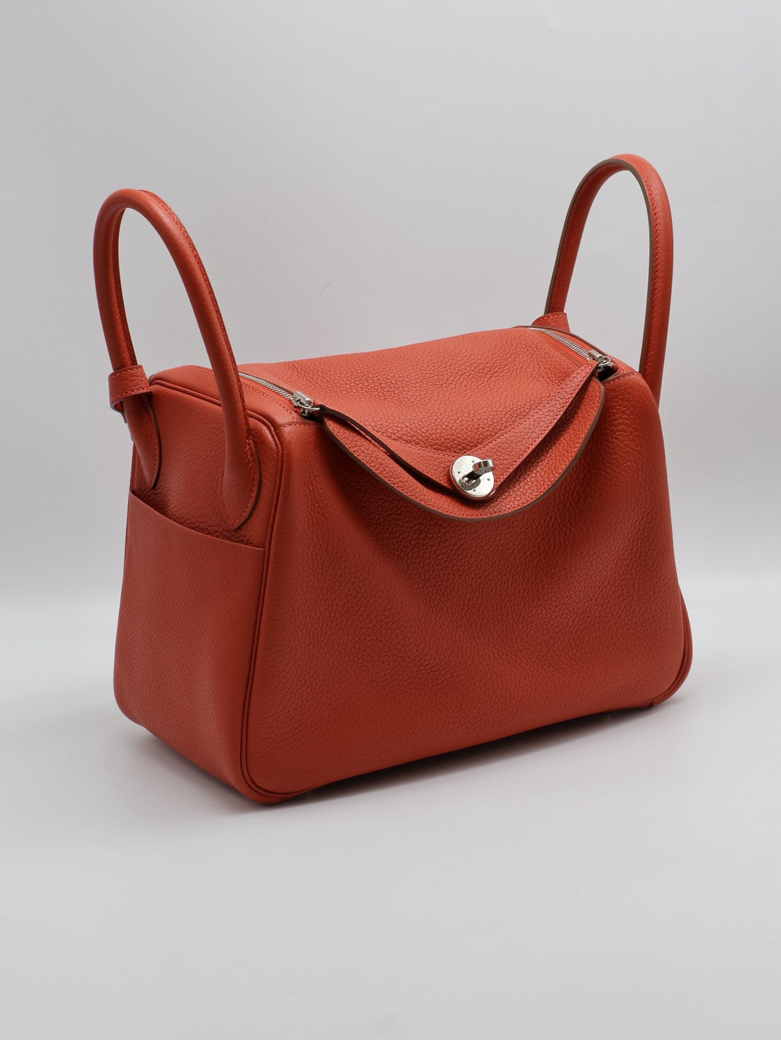 HERMES Lindy 30 - 粉橘 / 蜜桃粉銀 🅁