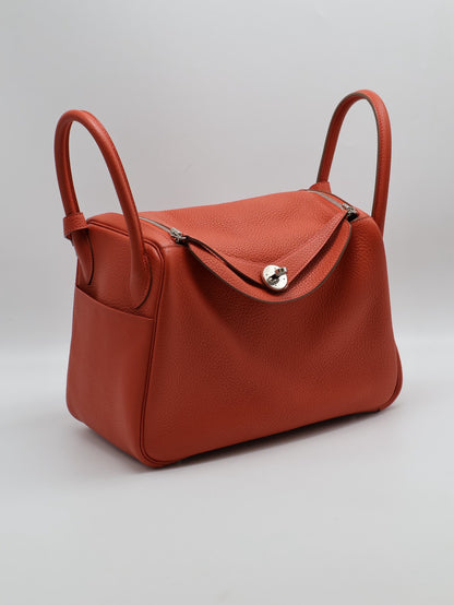HERMES Lindy 30 - 粉橘 / 蜜桃粉銀 🅁