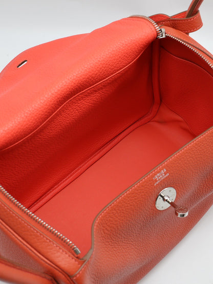 HERMES Lindy 30 - 粉橘 / 蜜桃粉銀 🅁