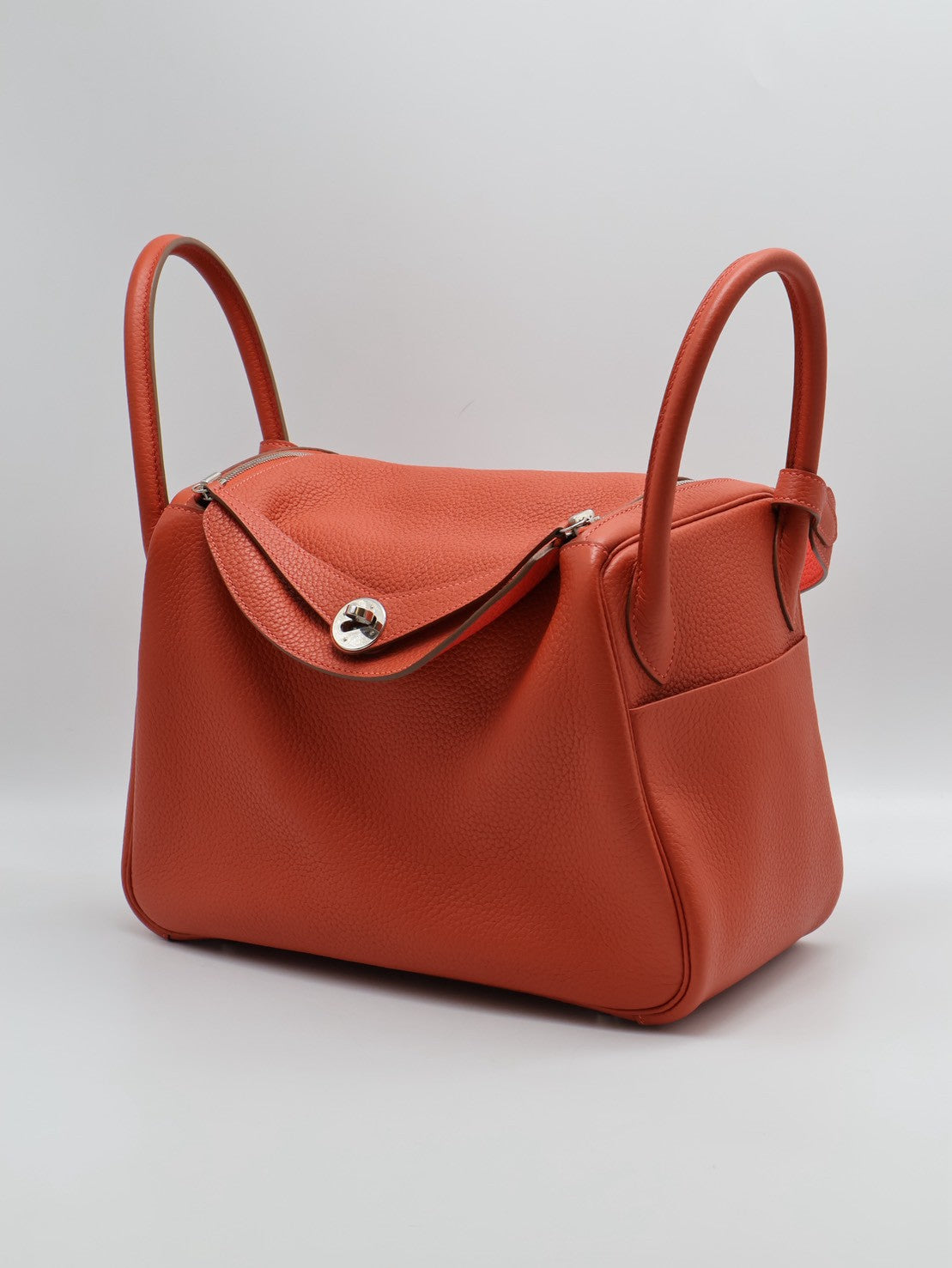 HERMES Lindy 30 - 粉橘 / 蜜桃粉銀 🅁