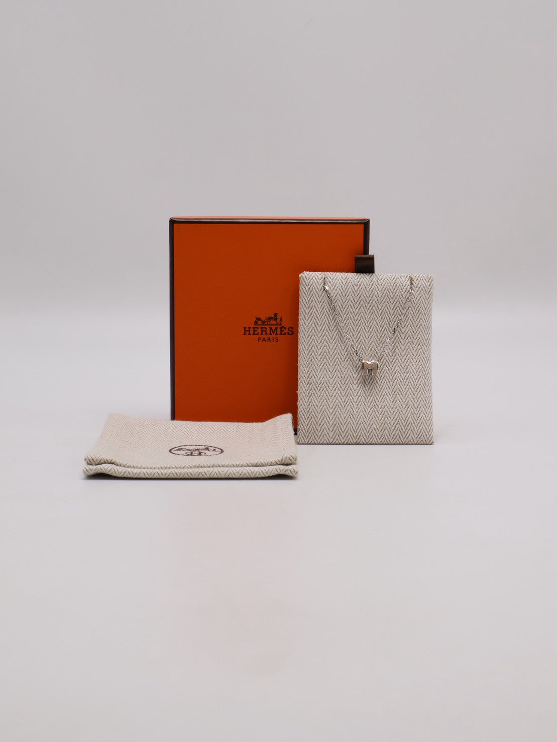 HERMES Mini Pop H項鍊 - 奶茶銀