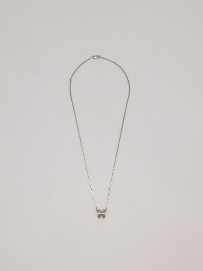 HERMES Mini Pop H項鍊 - 奶茶銀