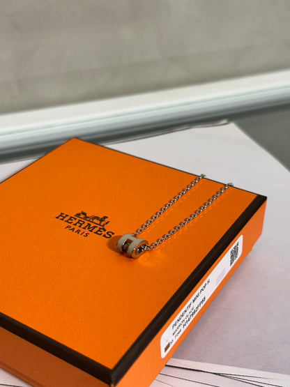 HERMES Mini Pop H項鍊 - 奶茶銀