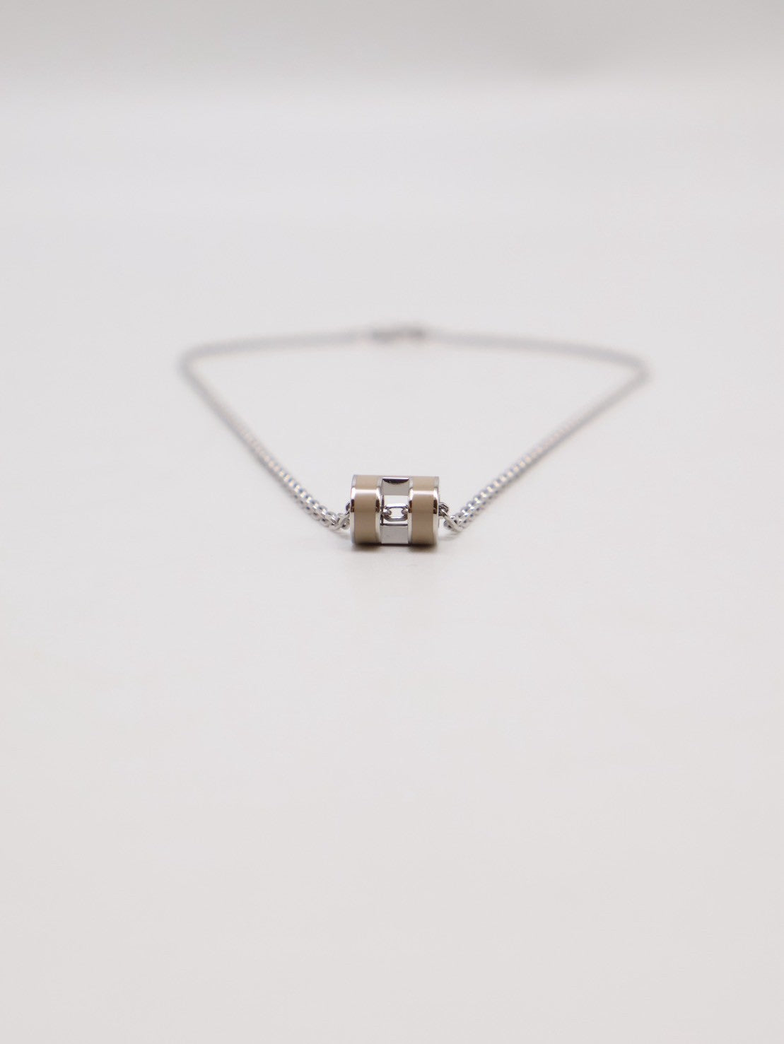 HERMES Mini Pop H項鍊 - 奶茶銀