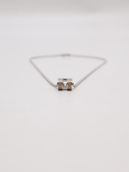 HERMES Mini Pop H項鍊 - 奶茶銀