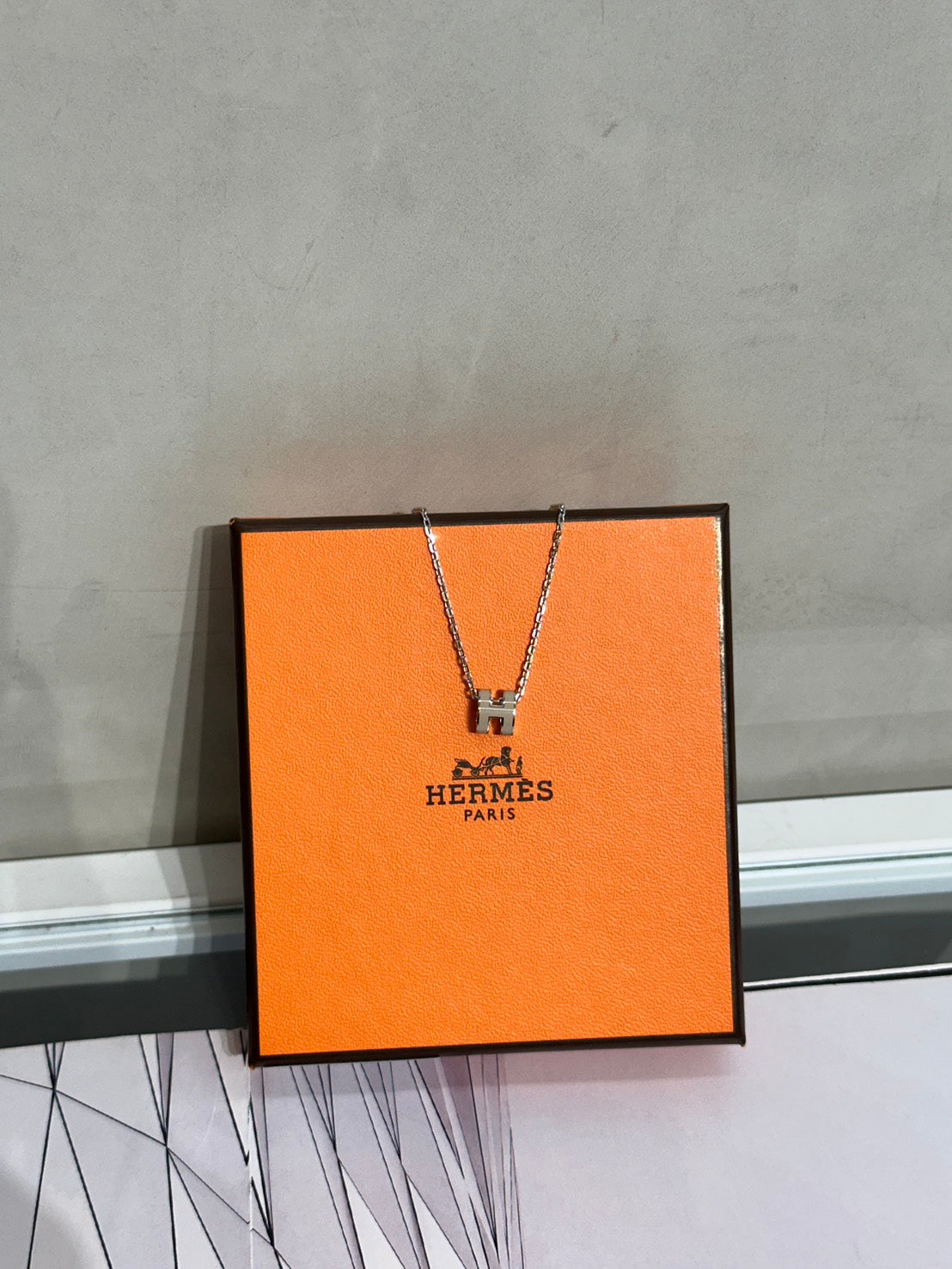 HERMES Mini Pop H項鍊 - 奶茶銀