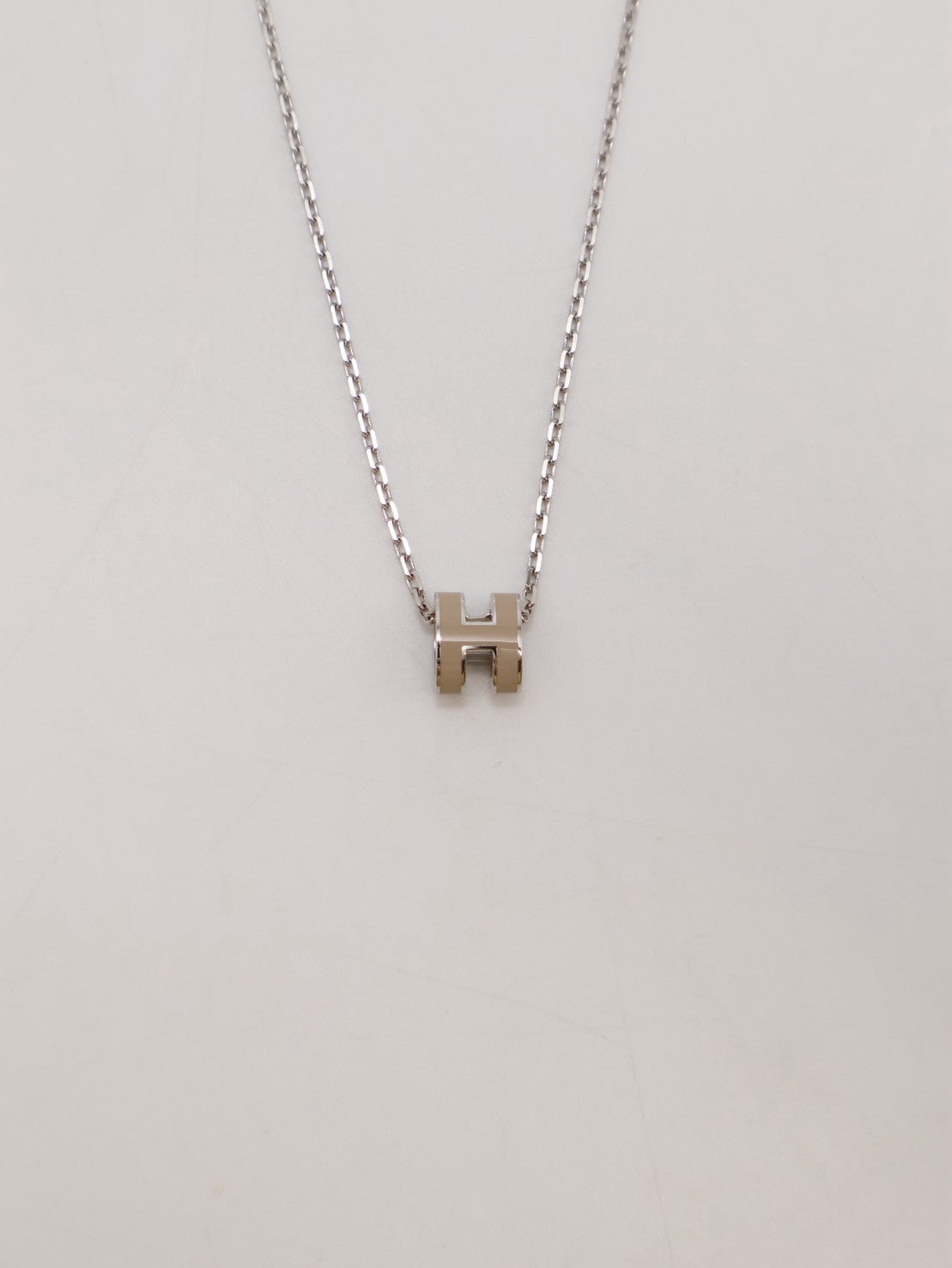 HERMES Mini Pop H項鍊 - 奶茶銀