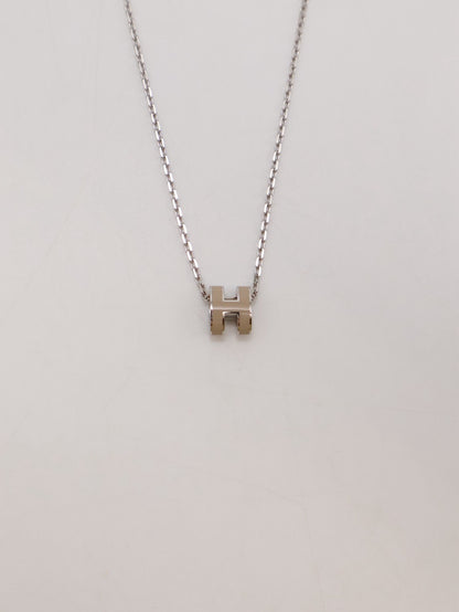HERMES Mini Pop H項鍊 - 奶茶銀