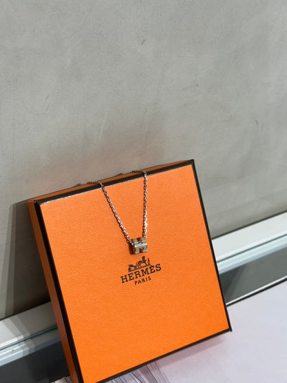 HERMES Mini Pop H項鍊 - 奶茶銀