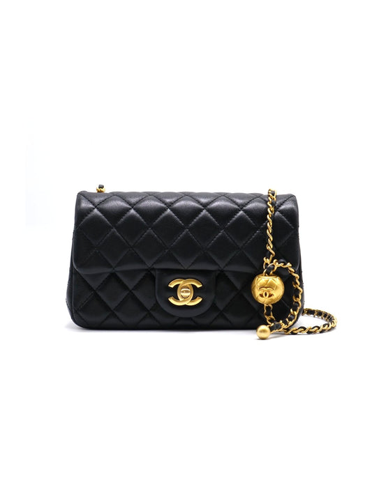 CHANEL 經典口蓋包Mini CF20 - 金球黑金