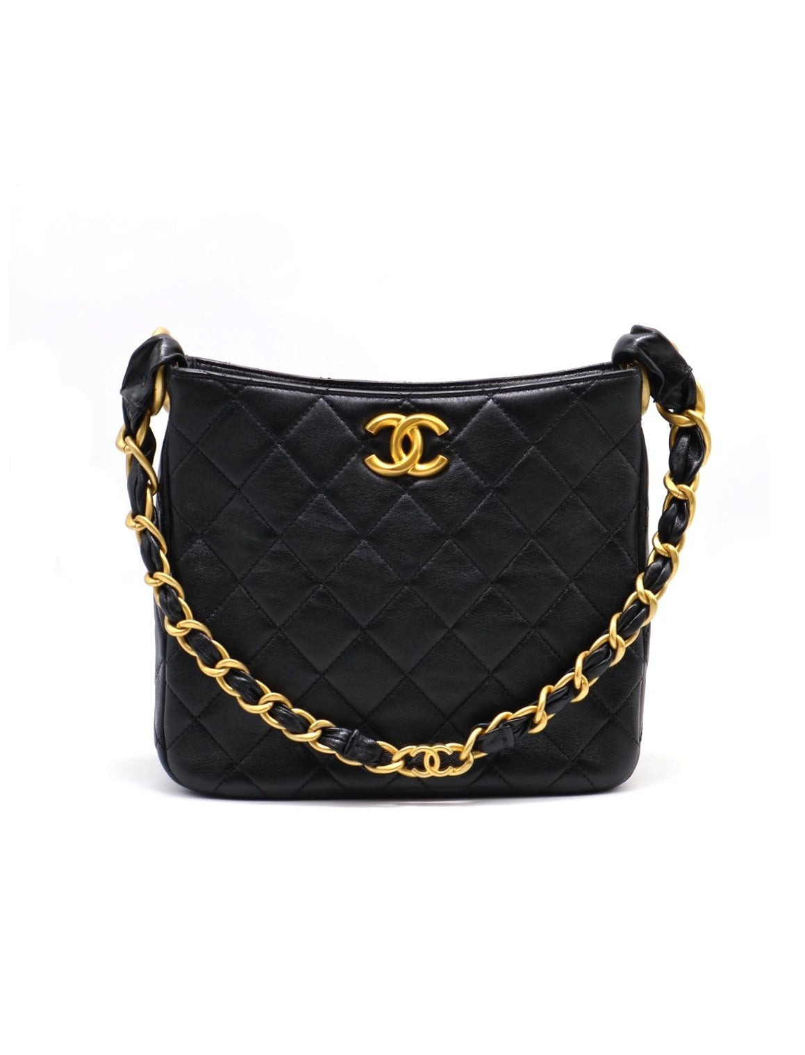 CHANEL 24S嬉皮單肩Hobo - 黑金