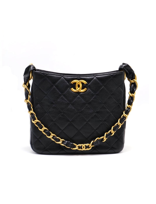 CHANEL 24S嬉皮單肩Hobo - 黑金