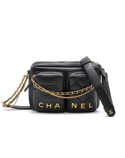CHANEL 雙口袋炸藥包 - 小號黑金