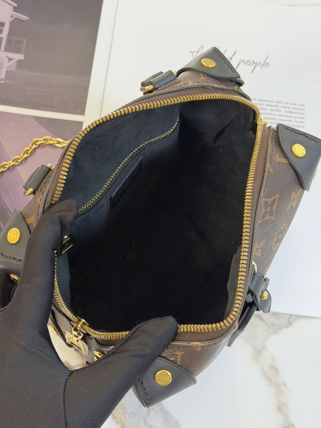 LOUIS VUITTON Petite Malle Souple軟盒子包