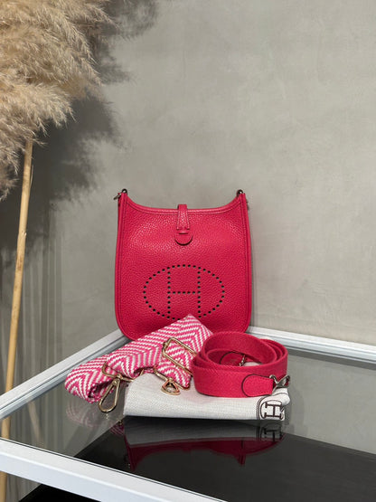 HERMES Mini evelyne - Rose Extreme I6 極致粉銀 D