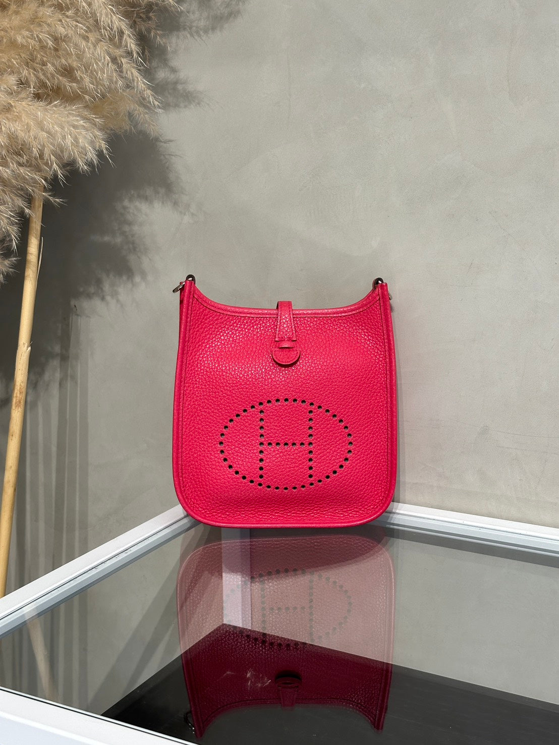 HERMES Mini evelyne - Rose Extreme I6 極致粉銀 D