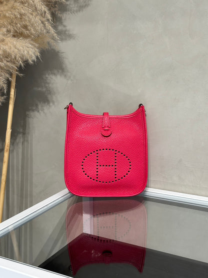 HERMES Mini evelyne - Rose Extreme I6 極致粉銀 D