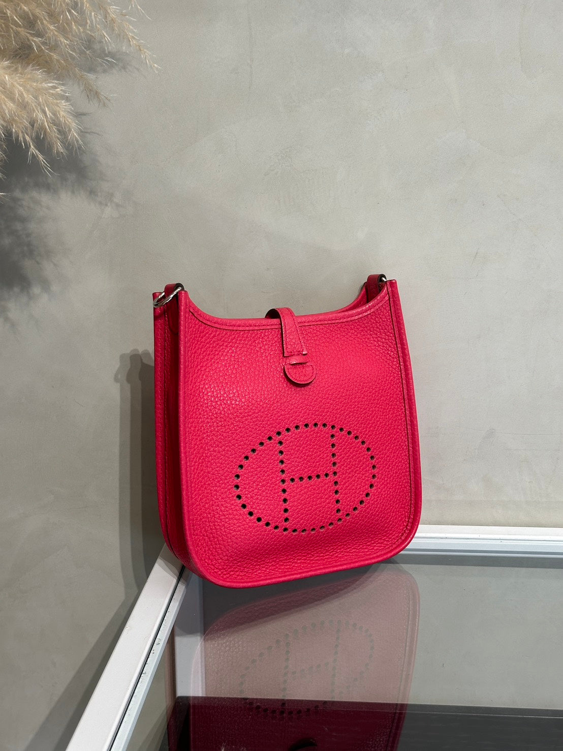 HERMES Mini evelyne - Rose Extreme I6 極致粉銀 D