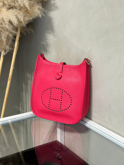 HERMES Mini evelyne - Rose Extreme I6 極致粉銀 D