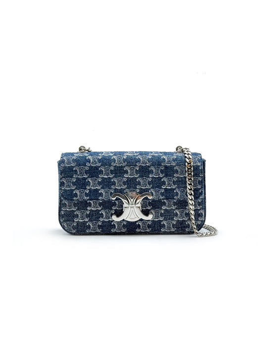CELINE Triomphe 牛仔凱旋門單肩包