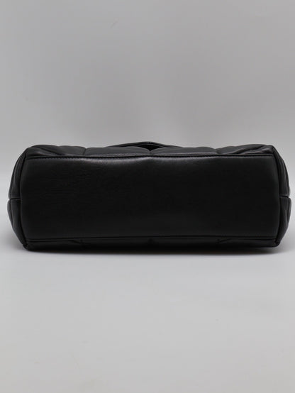 YSL Puffer小羊皮單肩包 - 小號黑金