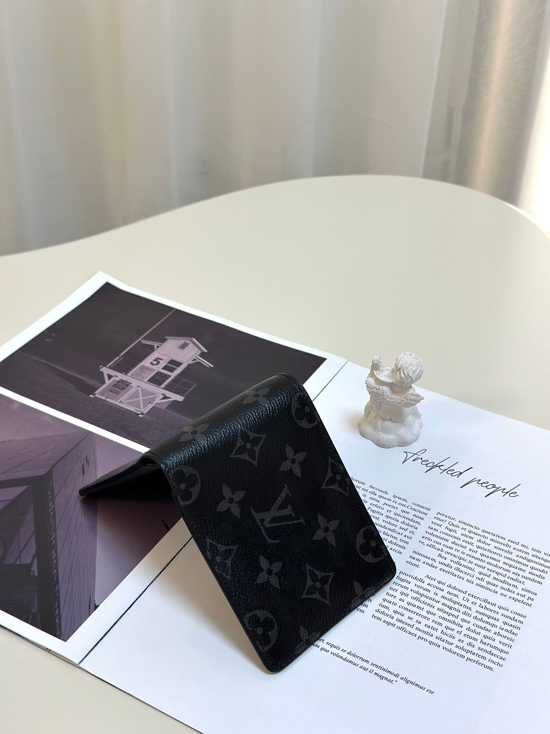 LOUIS VUITTON 雙折短夾 - 灰老花