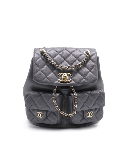 CHANEL Duma青蛙後背包 - 中號深灰金
