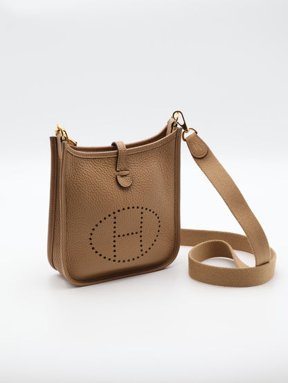 HERMES Mini Evelyne - 奶茶金 U