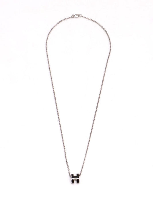 HERMES Mini Pop H項鍊 - 黑銀