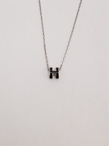 HERMES Mini Pop H項鍊 - 黑銀