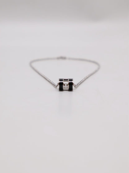 HERMES Mini Pop H項鍊 - 黑銀