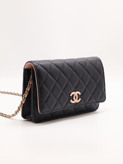 CHANEL 24C季節款拚色WOC - 黑粉