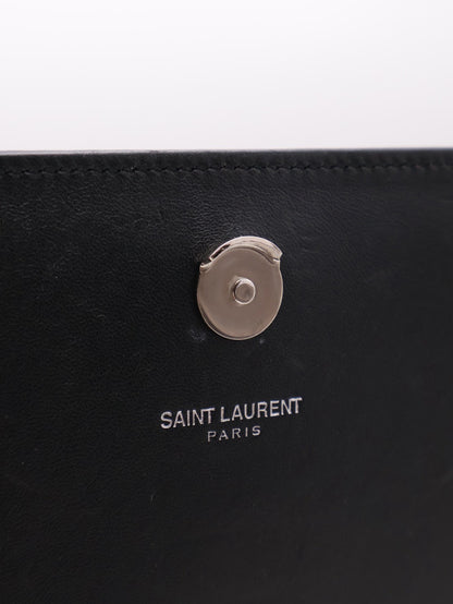 YSL 珍稀蛇皮鍊包 - 黑銀