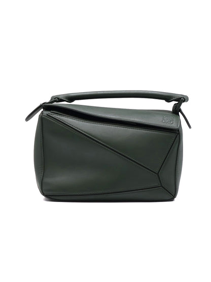 LOEWE Puzzle小牛皮手袋 - 小號綠