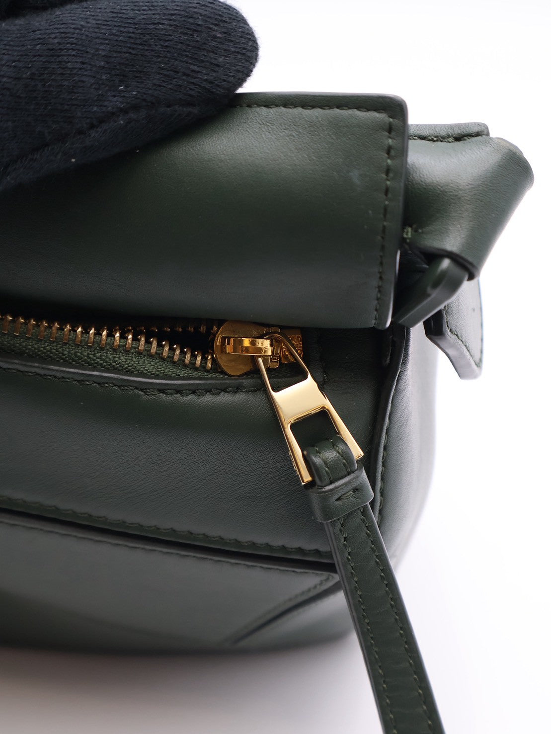 LOEWE Puzzle小牛皮手袋 - 小號綠