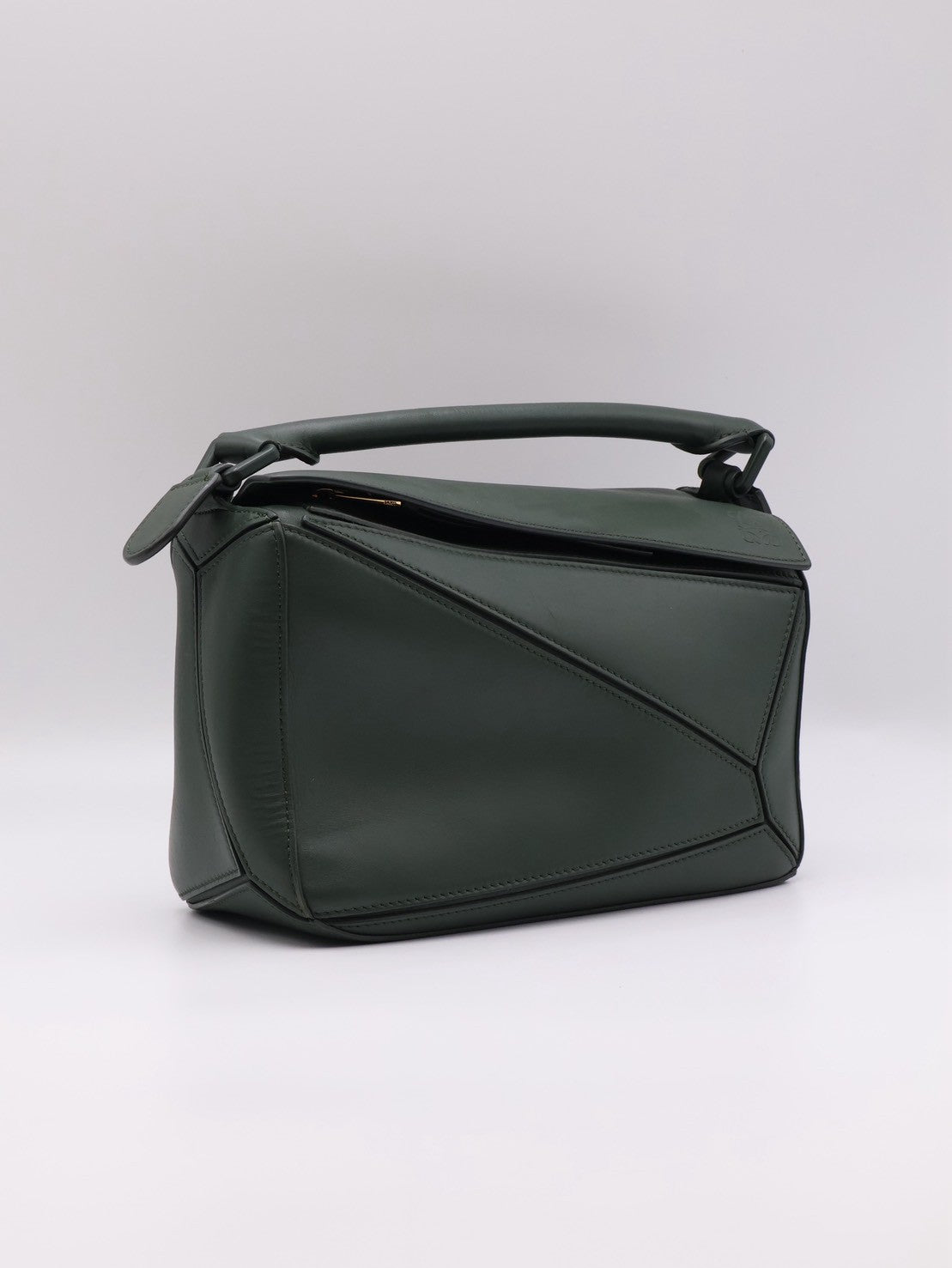 LOEWE Puzzle小牛皮手袋 - 小號綠