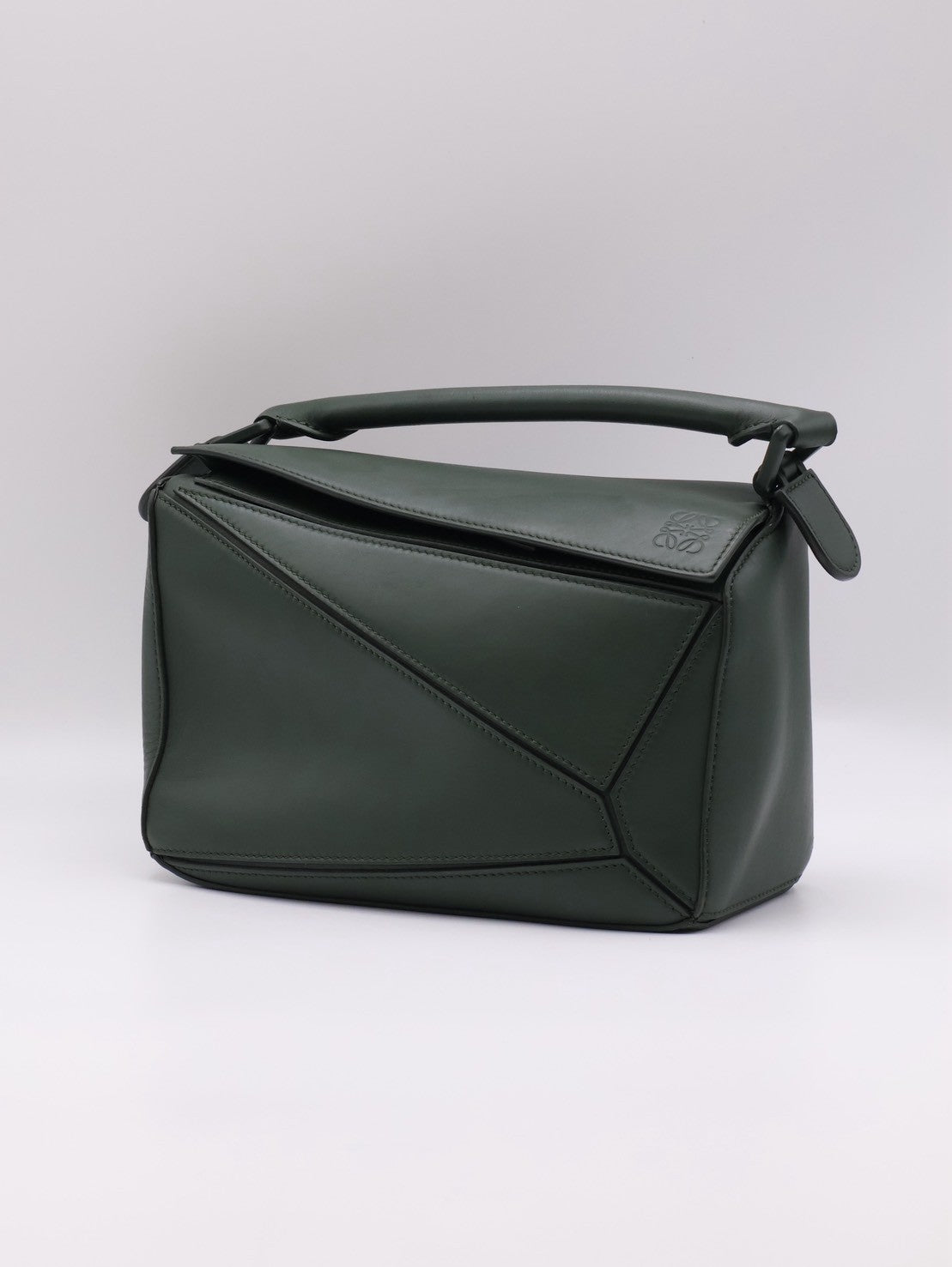 LOEWE Puzzle小牛皮手袋 - 小號綠