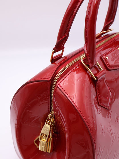 LOUIS VUITTON 漆皮波士頓手提包 - 紅
